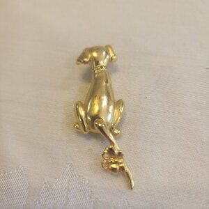 Vintage Gold Enamel Dog Pin